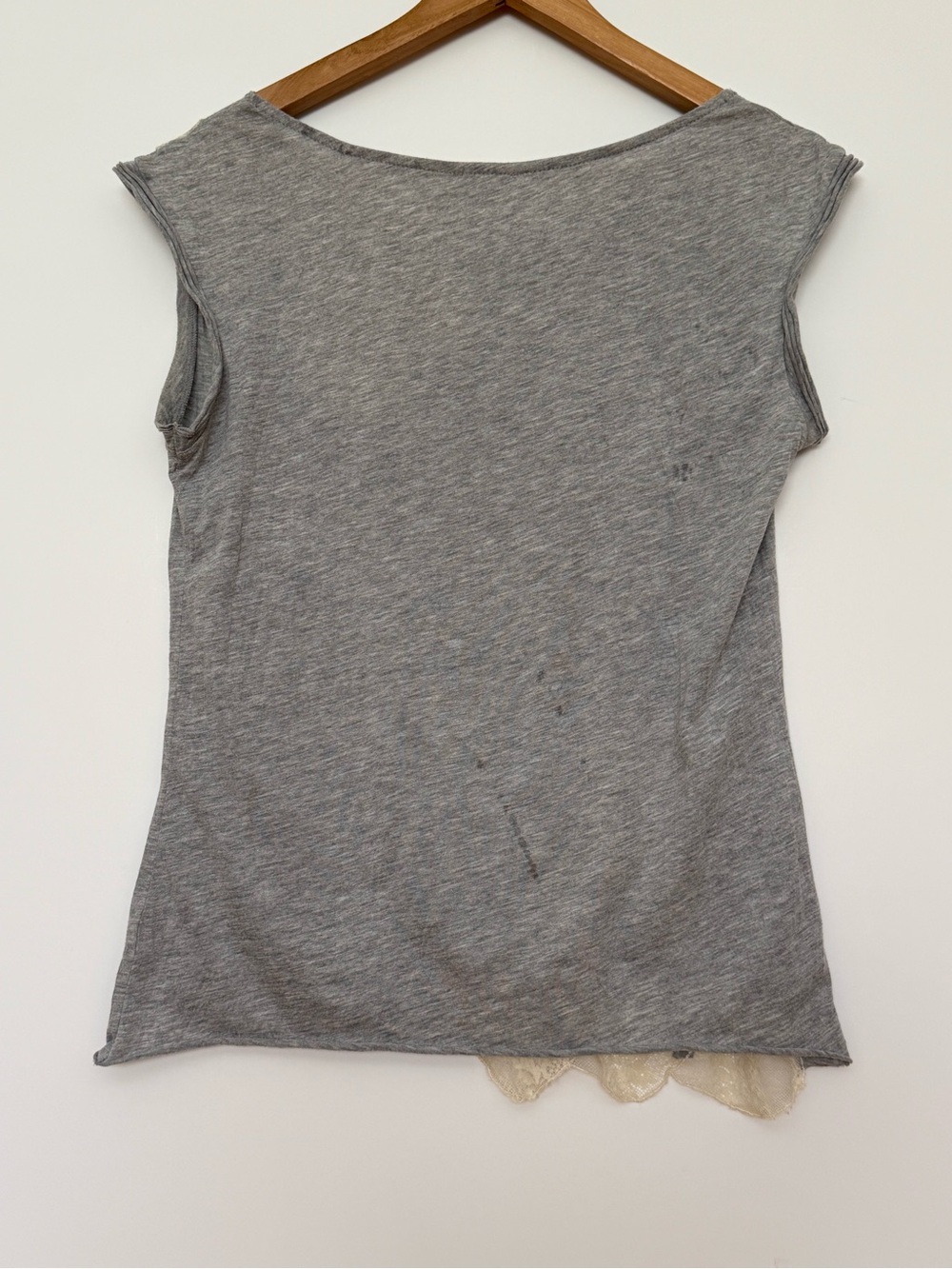 Anthropologie Women's Gray Lace Appliqué Tank Top - Picture 4 of 4